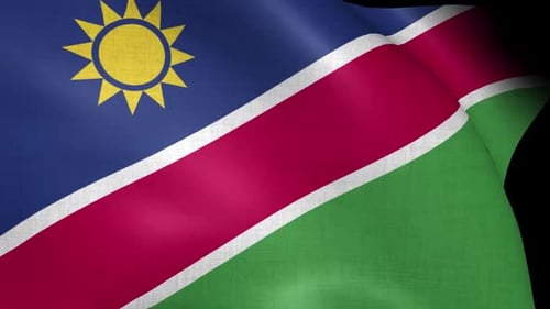 Realistic Waving Flag of Namibia Seamless Loop