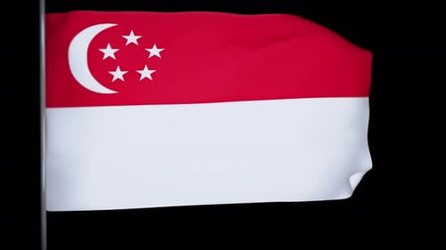 Realistic Waving Singapore Flag Animation