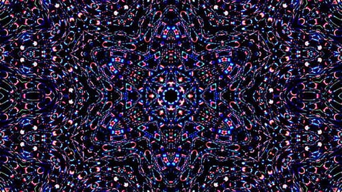Abstract Kaleidoscope pattern with full colors. Magic mandala. 4k