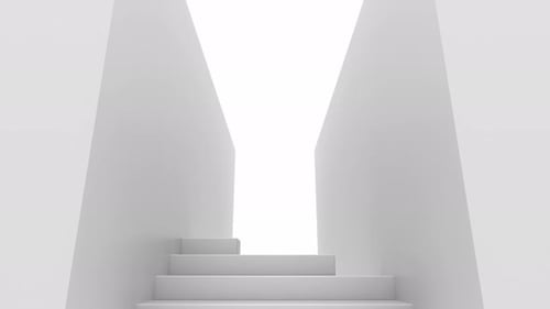 Minimalist 3D Stairs and Opening Door Reveal