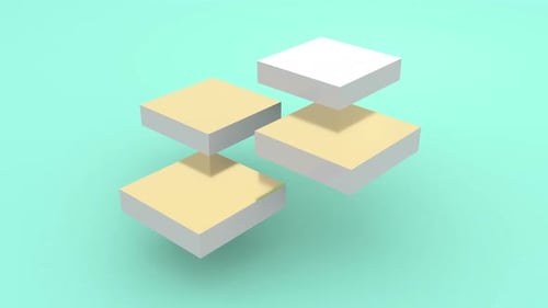 Modern Geometric Cubes Stacking and Rotating Animation