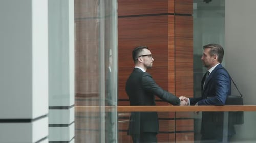 Entrepreneurs Shaking Hands in Office
