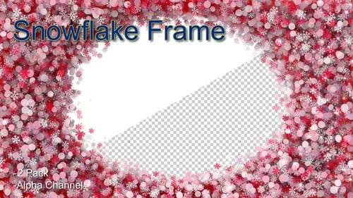 Animated Sparkling Snowflake Christmas Holiday Frame