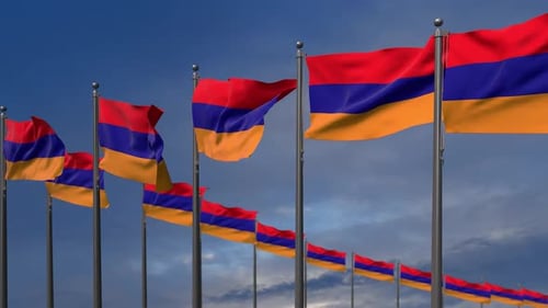 The Armenia Flags Waving In The Wind - 2K
