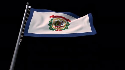 Waving State of West Virginia Flag Loop