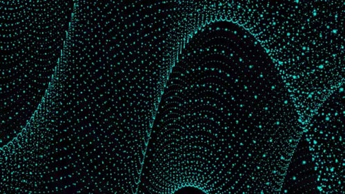 cyan color particle wave background animation. Vd 1100