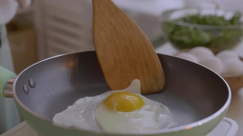 Frying Sunny Side Up Egg for Breakfast