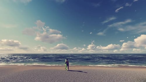 Surfer und Meer