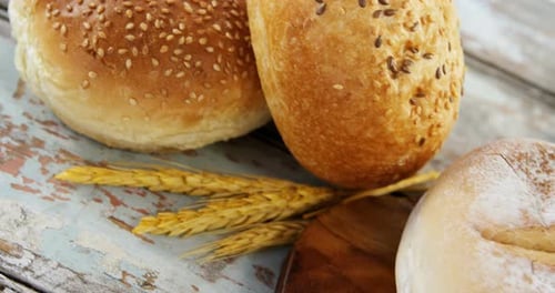Delicious Freshly Baked Assorted Bread Rolls Close Up