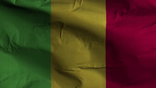 Realistic Waving Mali National Flag Animation