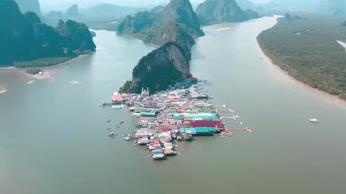 Panyee Fisherman Floating Village in Phang Nga, Thailand