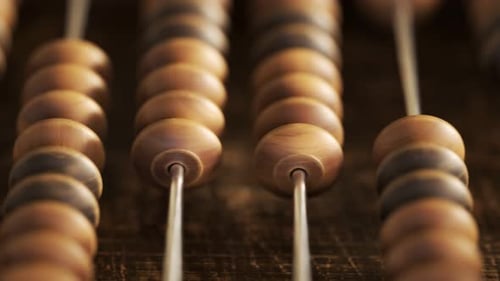 Classic Wooden Abacus Counting and Calculating Animation