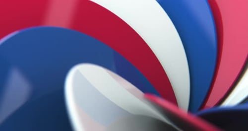 Dynamic Abstract Red White Blue Flowing Shapes Loop Background