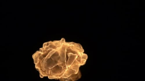Realistic Fire Explosion Simulation on Black Background