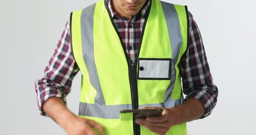 Male architect using digital tablet