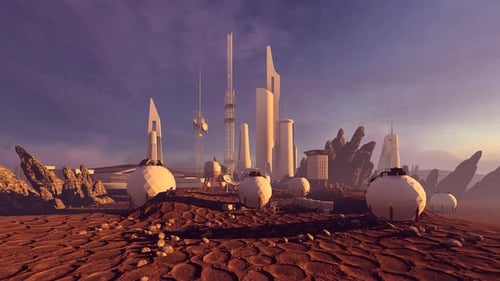 Space City auf dem Planeten