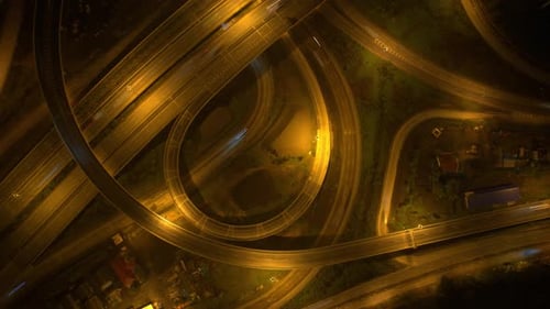 4K : Hyperlapse ou Dronelapse Vue de dessus des carrefours routiers