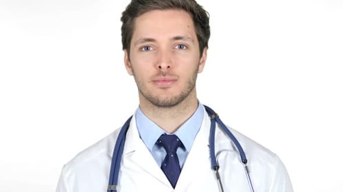 Confident Doctor in White Coat Close Up