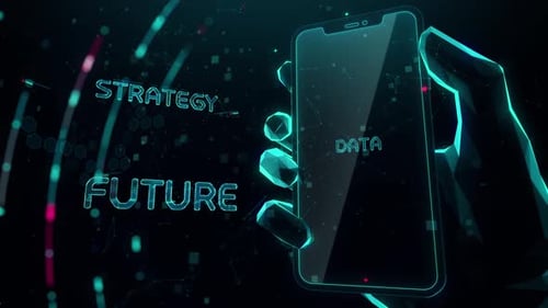 Market Research with Digital Technology Hitech Concept