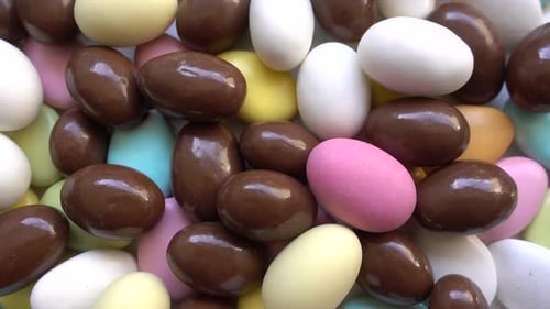 Brightly Colored Candy Coated Sweets Close-Up