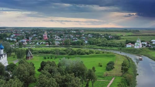 Aerial View on Kremlin in Suzdal Russia