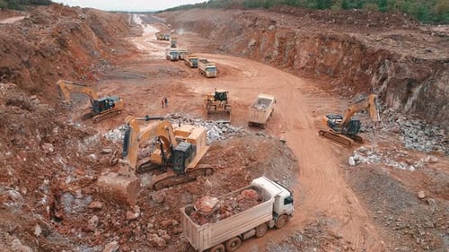 Luftbild Straße Baustelle