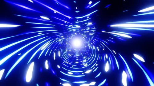 Abstract Futuristic Blue Light Tunnel Animation Loop