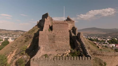 Aerial View of Narikala Fortress in Tbilisi, Georgia