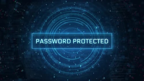 Futuristic Password Protected Data Display with Glitch Effect