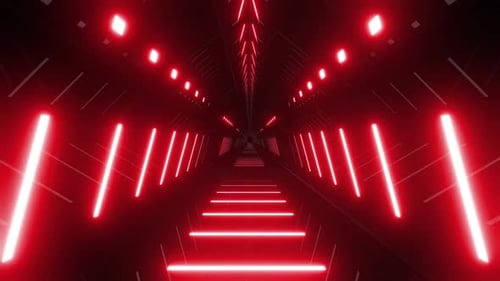 Abstract Neon Light Tunnel Animation Background