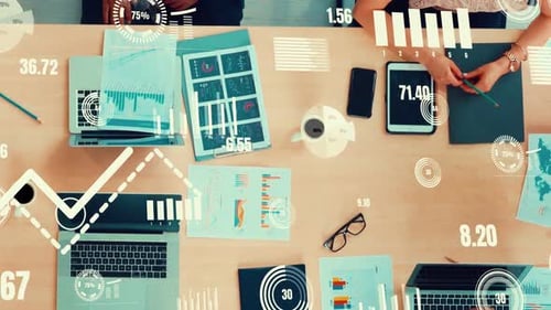 Data Driven Team Meeting With Motion Graphics