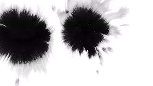 Abstract Black Ink Spreading on White Background