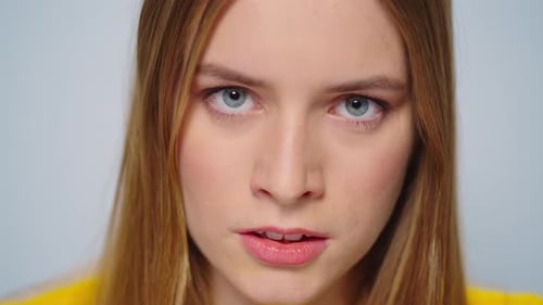 Close up of a young woman's face