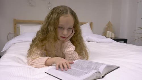 Little Girl Reading a Book