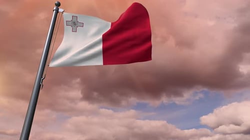 Realistic Waving Flag of Malta