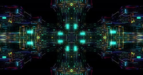 Seamless loop of abstract futuristic technological background