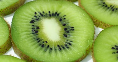 Close Up of Vibrant Sliced Kiwi Fruit
