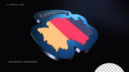 Animated 3D Germany Map with National Flag