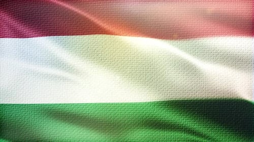Realistic Waving Hungarian Flag Seamless Loop Animation