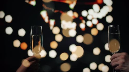 Champagne Toast at Wedding Anniversary Celebration