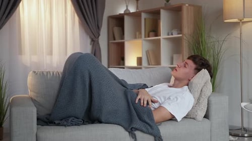 Fièvre Maladie Frissons Homme Malade à haute température