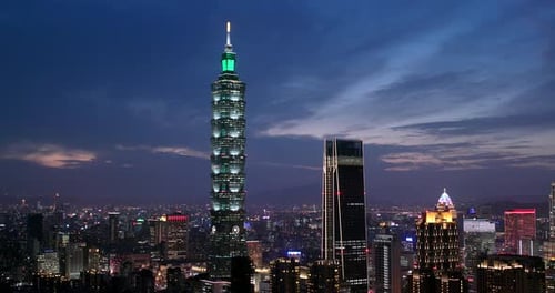 Taipei skyline at night