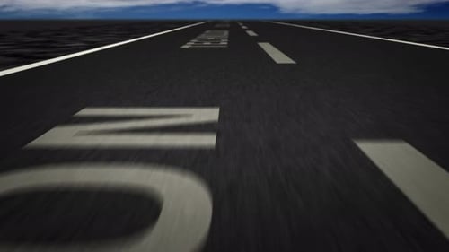 Speed flight Industry 4.0 text on road loop