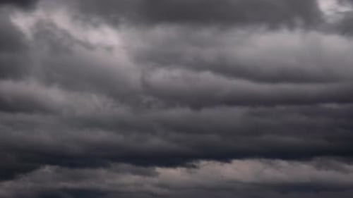 Dramatic, Ominous Clouds Moving Across Sky