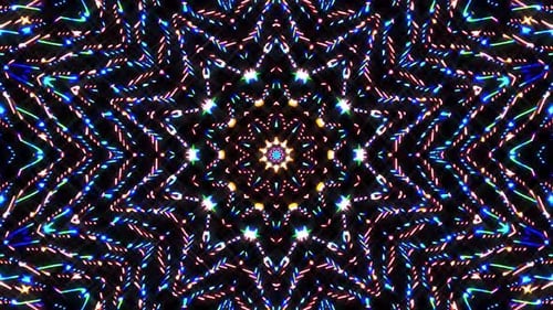 Bright Glowing Colorful Abstract Kaleidoscope Pattern