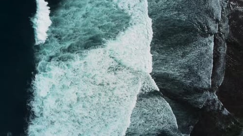 Abstract Top Down Foamy Ocean Waves