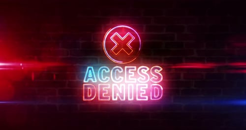 Access Denied neon sign neon on brick wall