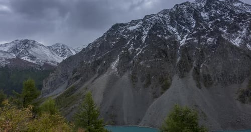 Timelapse of Epic Clouds in Mountain Valley Autumn Time