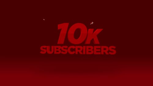 3D YouTube 10K Subscribers Milestone Logo Reveal Animation