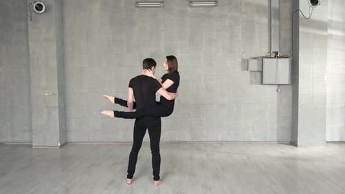 Young Modern Dancers Dancing in the Studio